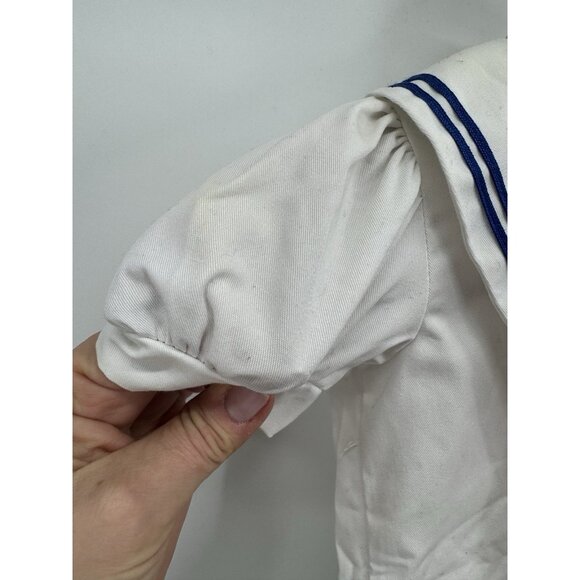 VTG Baby 24M Boutique Sailor Dress Navy Bucket Purse Button Back Nautical Sweet - Picture 4 of 14